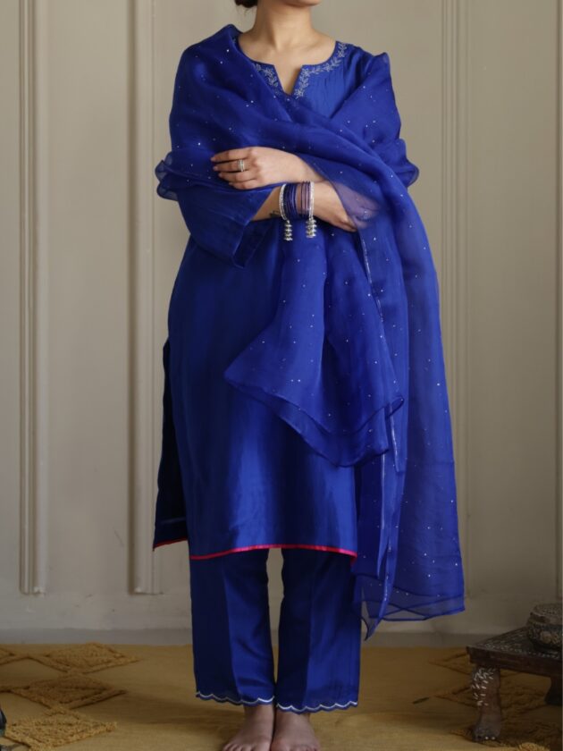 blue kurta set Indian suits for women