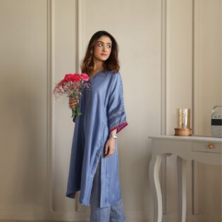 Silk kaftan set for women