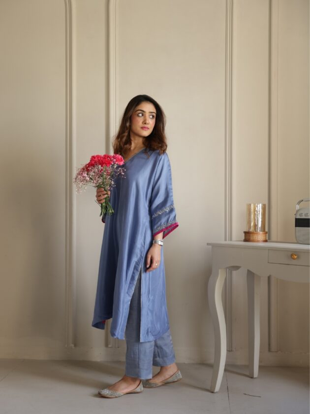 Silk kaftan set for women