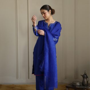 Blue kurta set for women