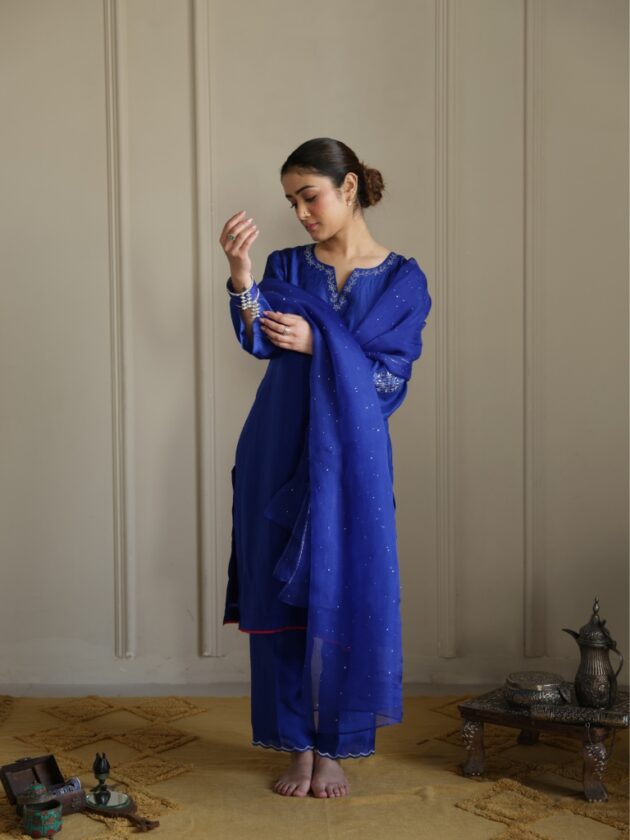 Blue kurta set for women